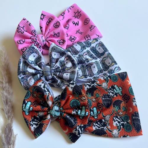 Western Baby Bow | Rodeo Girl Bow | Cowgirl toddler Bow | Rodeo baby Outfit | Cactus bow| Cow print Bow | Western hair bow | Boho Western