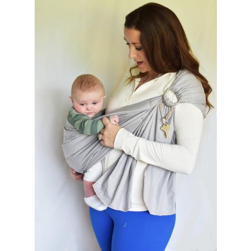 Ring Sling Baby Carrier, 100% Cotton, CPSIA compliant ,Fish Tail, Lite-on-Shoulder™ by RosyBaby© , Ergonomic, Adjustable