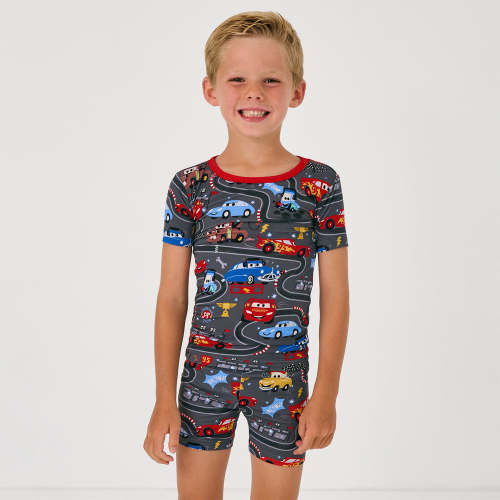 Disney & Pixar Piston Cup Two-Piece Short Sleeve & Shorts Pajama Set | Little Sleepies