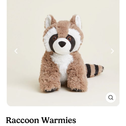Warmies Raccoon Stuffed Animals | Weighted Raccoon Plush