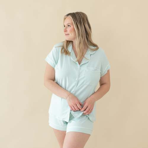 Women's Short Sleeve Pajama Set in Dew