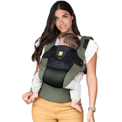 LÍLLÉbaby Complete Airflow Deluxe Ergonomic 6-in-1 Baby Carrier Infant to Toddler with Lumbar Support (7-45 Pounds), 360 Degree Baby Wearing, Inward and Outward Facing (Olive/Black)