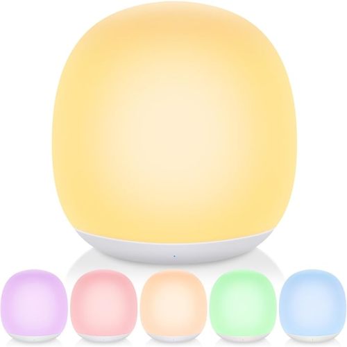 Night Light for Kids, Egg Night Light for Nursery,RGB Color Changing&Dimmable Touch Control Baby Light with Timer, Silicone Portable Toddler Nightlight Lamp for Bedside, Kids Room