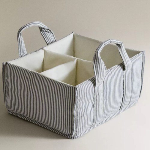 STRIPED BABY CLOTHES ORGANIZER WITH HANDLE