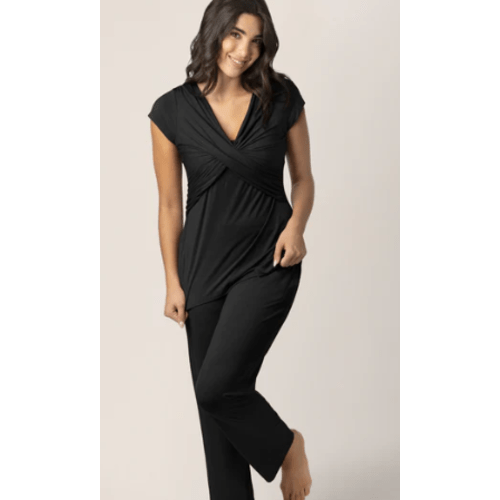 Davy Maternity & Nursing Pajama Set | Black