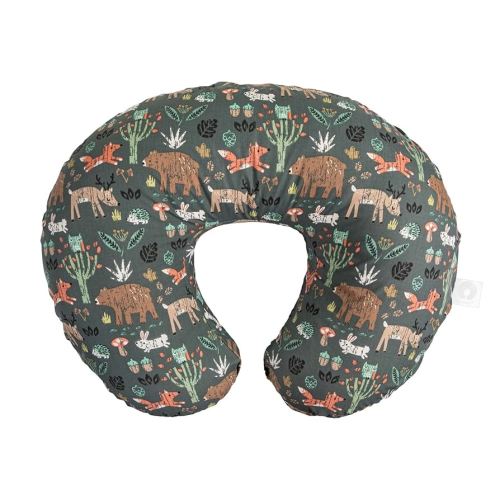 Boppy Original Nursing Pillow, Green Forest Animals, Ergonomic Nursing Essentials for Bottle and Breastfeeding, Firm Fiber Fill, with Removable Pillow Cover, Machine Washable