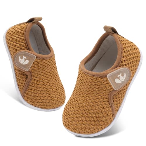FEETCITY Baby Boys Girls First Walking Shoes Infant Sneakers Crib Shoes Breathable Lightweight Slip On Shoes