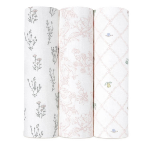 French Floral Silky Soft Swaddle 3 Pack | aden + anais