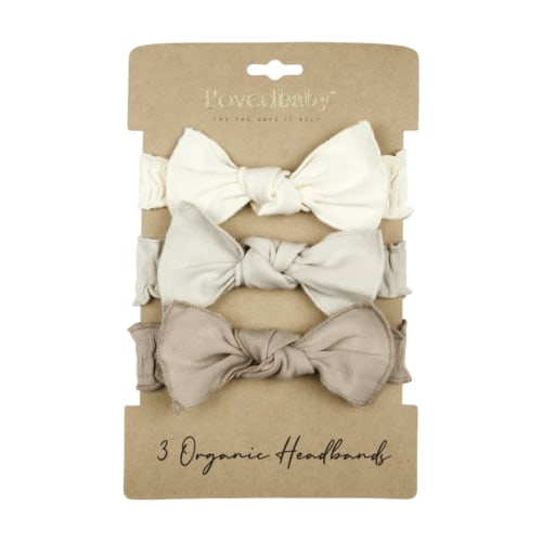 L'ovedbaby Organic 3-Piece Smocked Headband Gift Set