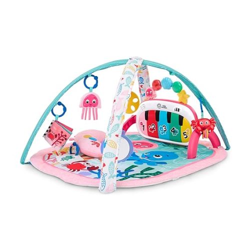 Baby Einstein Ocean Explorers 4-in-1 Kickin Tunes Jellyfish Jamboree Music & Language Discovery Gym, Pink, Ages 0 Months and Up