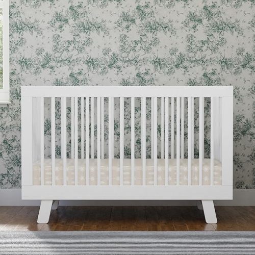 Babyletto Hudson 3-in-1 Convertible Crib with Toddler Bed Conversion Kit in White, Greenguard Gold Certified , 53.75x29.75x35 Inch (Pack of 1)