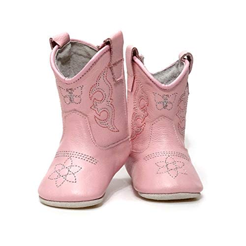MAMTAKON Real Leather Cowboy Cowgirl Boots Customizable Premium Box Soft Sole for Baby Infant Toddler Girls Newborn Crib Prewalkers Special Occasion
