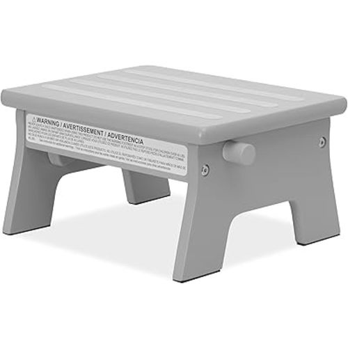 Ease-Up Adjustable Nursing Footrest in Pebble Grey, Made of Sturdy Pinewood, Lightweight, Easy to Assemble