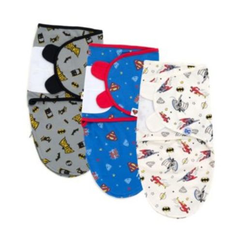 Baby Boys Justice League The Flash Superman Batman Baby 3 Pack Swaddle Sacks Newborn to