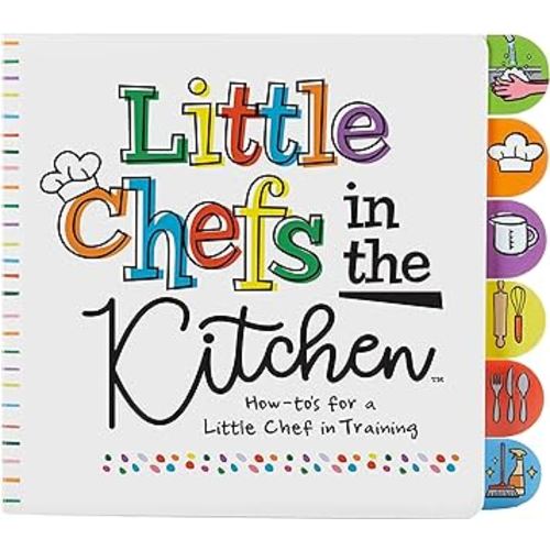 C.R. Gibson BBBT-24941 Kids in The Kitchen Tabbed Board Book for Toddlers, 6 Pages and 7.5" x 7.5", Multicolor