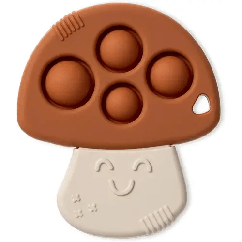Itzy Ritzy - Itzy Pop Sensory Silicone Popper with Raised Textures to Soothe Sore Gums, Mushroom (POP8497)