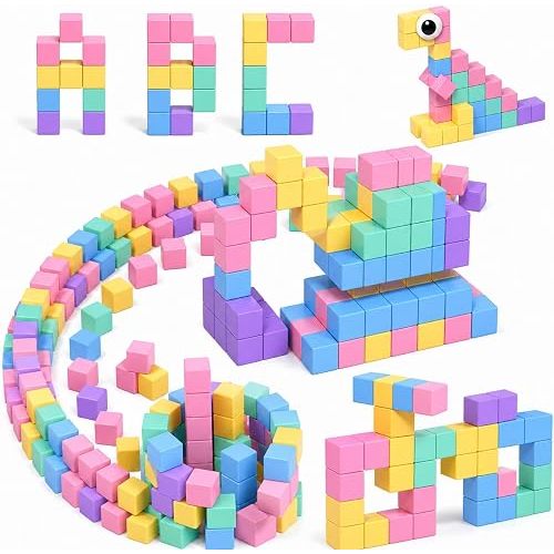 Annexfun 56 PCS Magnetic Blocks - Toddler Girl Toys,Magnetic Cubes Building Blocks,STEM Sensory Autism Toys for Kids Ages 3+ Boys & Girls Birthday Gifts - Classroom Must Haves for Kids