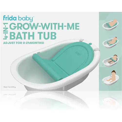 Frida Baby 4-in-1 Grow-with-Me Bath Tub| Transforms Infant Bathtub to Toddler Bath Seat with Backrest for Assisted Sitting in Tub