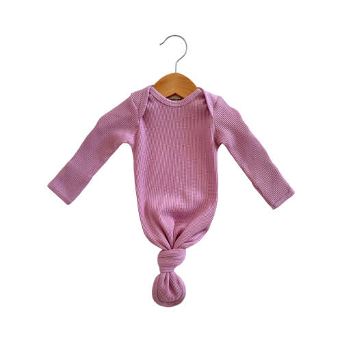 Organic Waffle Knotted Gown, Lavender
