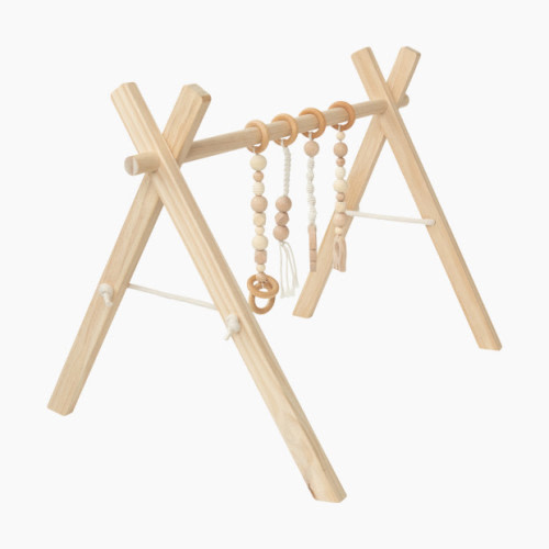 Poppyseed Play Natural Pine Wood Gym - Macrame Toys