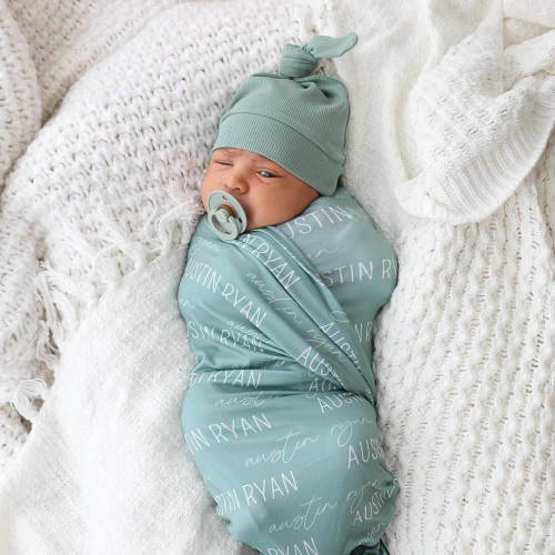 Personalized Baby Name Swaddle Blanket | Dusty Hues
