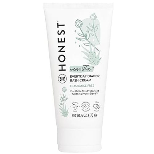 The Honest Company Hypoallergenic Diaper Rash Cream | Moisturizing + Calming Zinc Oxide Ointment | NEA Recognized, Cruelty Free | Value Size, 6 oz