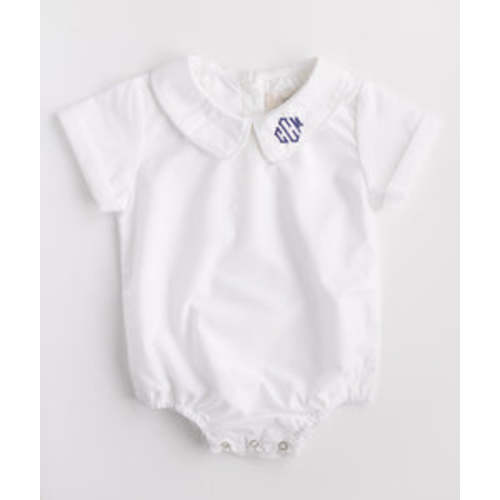 Boys Short Sleeve Eton Collar Blouse Onesie | Cygnet Living
