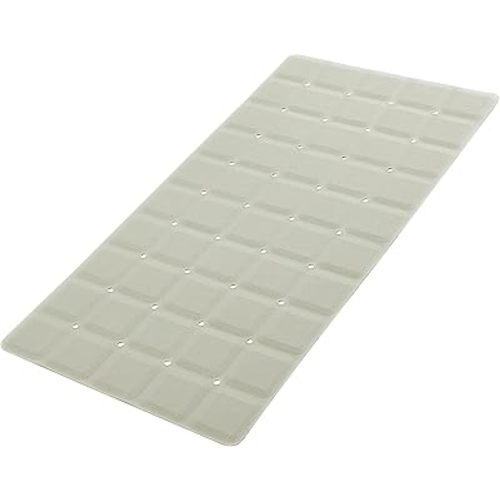 Foldable Silicone Bathtub Mat: Jumbo Size Heavy Duty Safety Bath Mat for Tub Without Suction Cups Non Slip Bath & Shower Mat for Textured, Reglazed, Refinished Tub (Beige, 35.8 x 17.7)