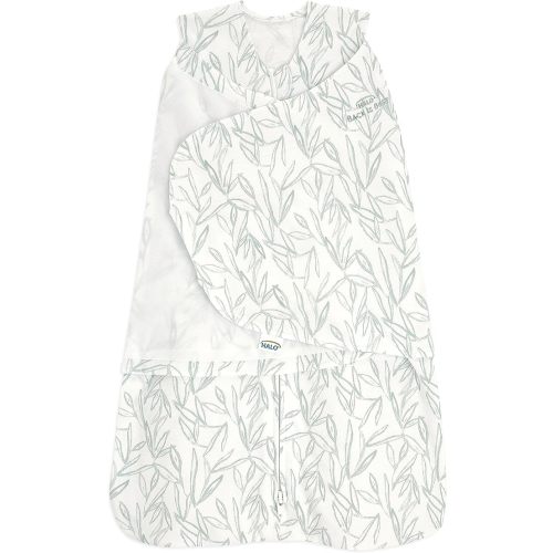HALO 100% Cotton Sleepsack Swaddle, 3-Way Adjustable Wearable Blanket, TOG 1.5, Leaves, Small, 3-6 Months - Small (Pack of 1)