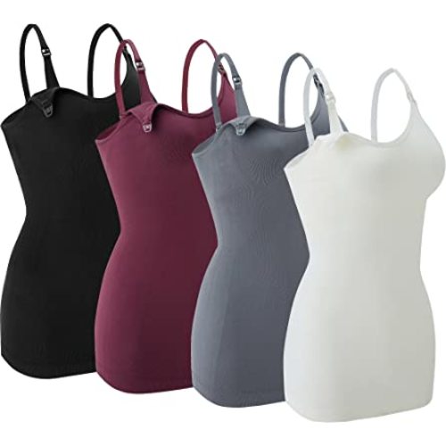 Nursing Tank Tops for Breastfeeding - Pregnancy Must Haves Maternity Camisoles with Built in Bra