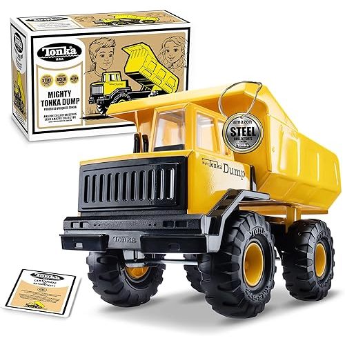 Tonka Retro Mighty Dump Truck - Collector's Edition - Made with 2X More Steel, Kids Construction Toy, Metal Truck, Toy Truck for Boys and Girls, Kids, Toddlers, Ages 3+