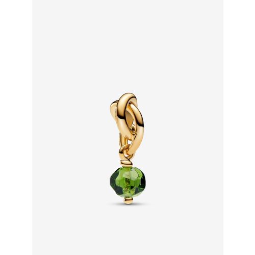 Faceted Spring Green Eternity Circle Dangle Charm