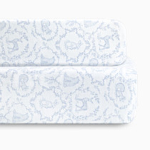 Bellini Organic Jersey Cotton Crib Sheet and Changing Pad Cover Set - Woodland Blue