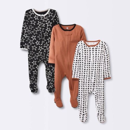 Baby 3pk Zip-Up Sleep N' Play - Cloud Island™, Color: Black, Size: 0-3M