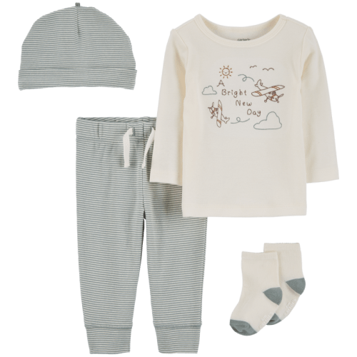 Blue/Ivory Baby 4-Piece Airplane Outfit Set | Carter’s Oshkosh Canada