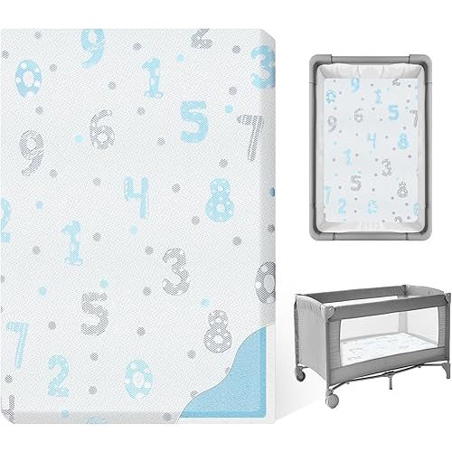 Pack and Play Mattress Pad, 38"x26" Memory Foam Dual-Sided Pack N Play Mattresses for Baby Toddler, Soft Baby Crib Mattress for Pack N Play Playpen with Washable Cover