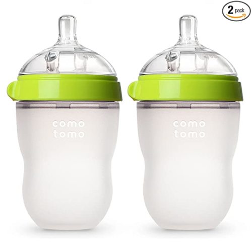 Comotomo Baby Bottle Double Pack, Green, 8oz