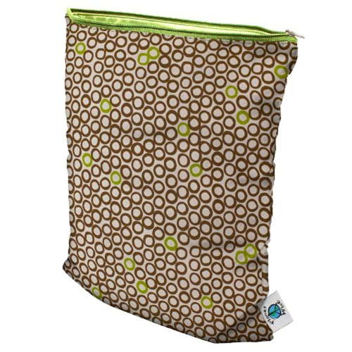 Planet Wise Wet Diaper Bag, Lime Cocoa Bean, Medium