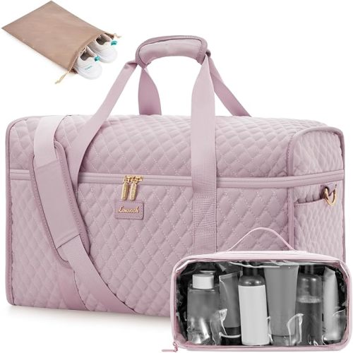 LOVEVOOK Travel Duffle Bag - Weekender & Overnight Bag with Toiletry & Wet Pocket, Carry-On Size, 3pc Set