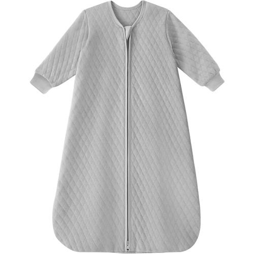 Yoofoss Baby Sleep Sack 0-6 Months 1.0 Tog Long Sleeve Sleep Sack Cotton Wearable Blanket for Newborns 2-Way Zipper Quilted Sleeping Sacks(Small)