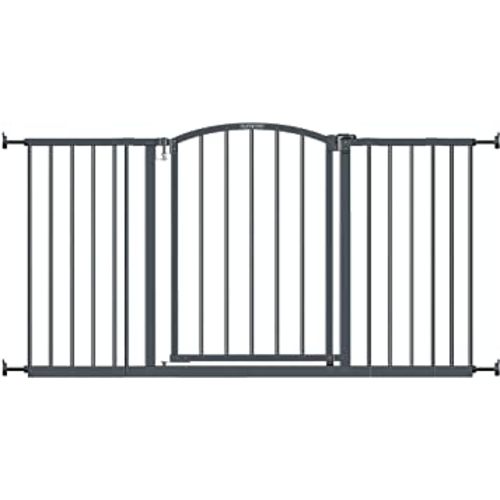 Summer Infant Extra Wide Decor Safety Baby Gate, Gray – 27” Tall, Fits Openings of 28” to 51.5” Wide, 20” Wide Door Opening, Baby and Pet Gate for Extra Wide Doorways