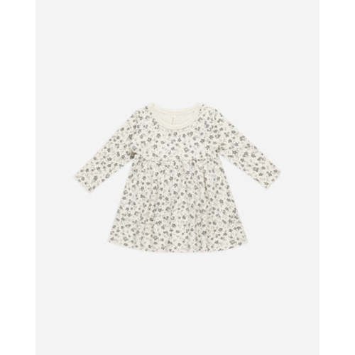 Long Sleeve Baby Dress || Blue Floral