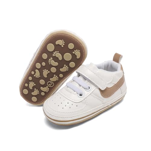 Clowora Unsex Baby Shoes Boys Girls Infant Sneakers Non-Slip Soft Rubber Sole Toddler Crib First Walker Lightweight Shoes