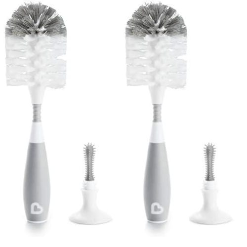 Munchkin® Bristle™ Bottle Brush, Grey (Pack of 2)