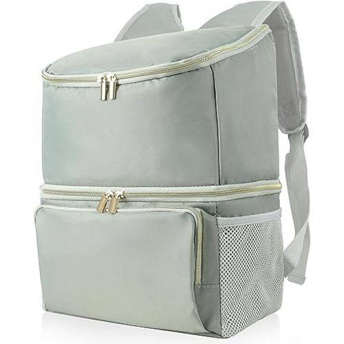 Wolka Breast Pump Bag with Dual Insulated Compartments & Removable Divider,Breast Milk Cooler Travel Bacpak with 50 cans Capacity,Fit Most Breast Pumps Like Medela, Spectra S1,S5, Evenflo