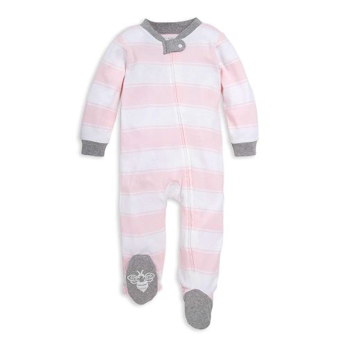Burt's Bees Baby Girls' Loose Fit Organic Cotton Sleep and Play One-Piece Zip Front Footed Pajamas