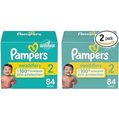 Pampers Swaddlers Newborn Diaper Size 2 84 Count (Pack of 2)