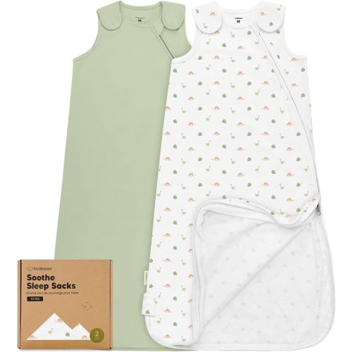 2-Pack Organic Baby Sleep Sacks, 100% Cotton - Soft & Breathable 0.5TOG Baby Wearable Blanket, Toddler Sleeping Sack 6-18 Months, Easy to Wear Transitional Swaddles for Newborns, Infants(Roarsome, M)