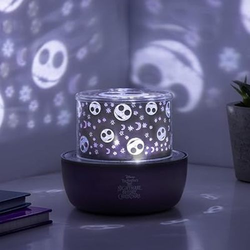 Paladone Nightmare Before Christmas Officially Licensed Projector Lamp with Interchangeable Jack Skellington Creepy Sounds and Scenes, 4 Light Modes, Decorative Light