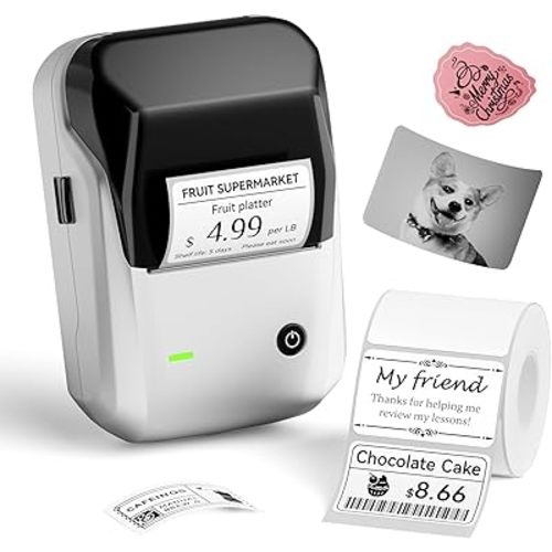 NIIMBOT B1 Label Maker with Tapes, 2 Inch Portable Thermal Label Printer for Home School Office Small Business, Address, Bakery, Crafts, Retail, Support Smartphones & PC, Silver